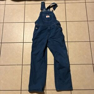 Round House Youth Size 16 Blue Denim Bib Overalls Workwear